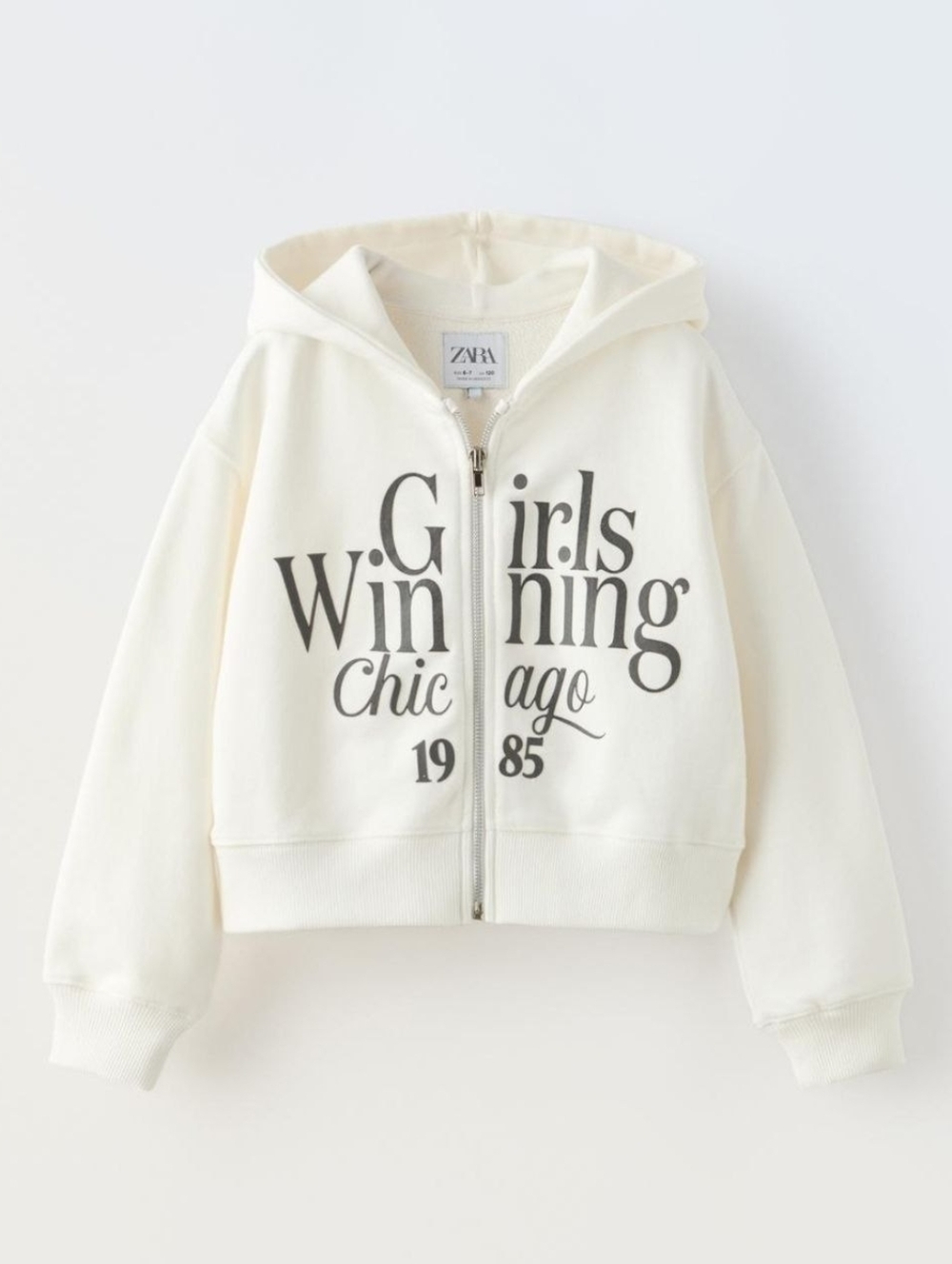Zara Girls Cropped Zip Hoodie 100% Cotton | Very Good Condition Size 9-10